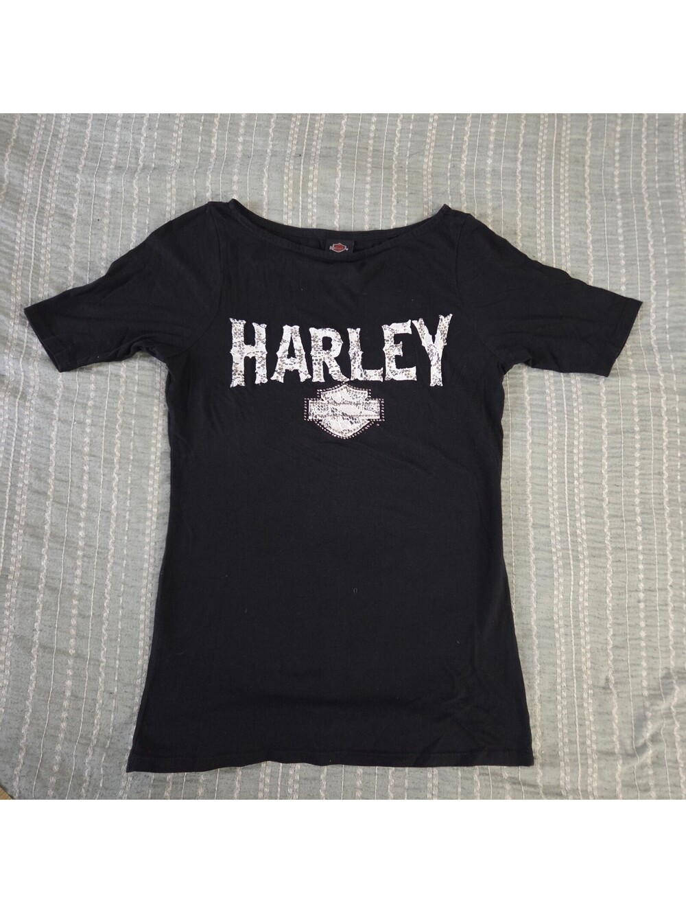 Harley Davidson black graphic T shirt